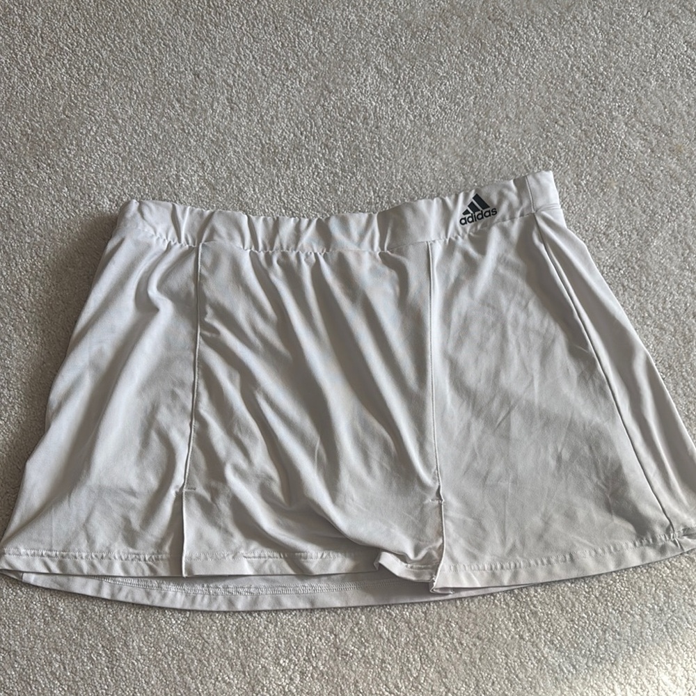 Adidas White athletic skirt with built in shorts